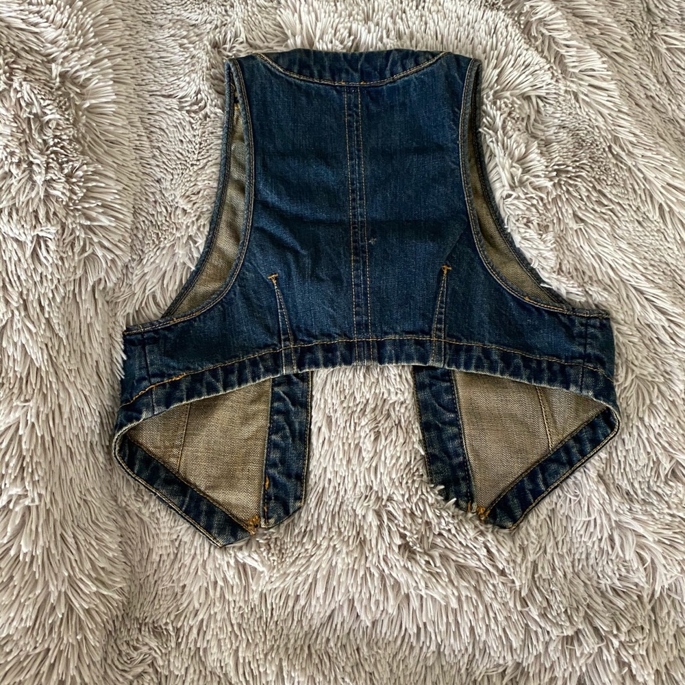 Free People Cropped Denim Vest - Picture 2 of 3